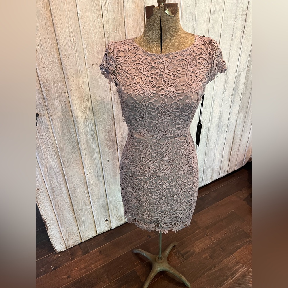 Lulus Elegant Lace Dress in Lavender
